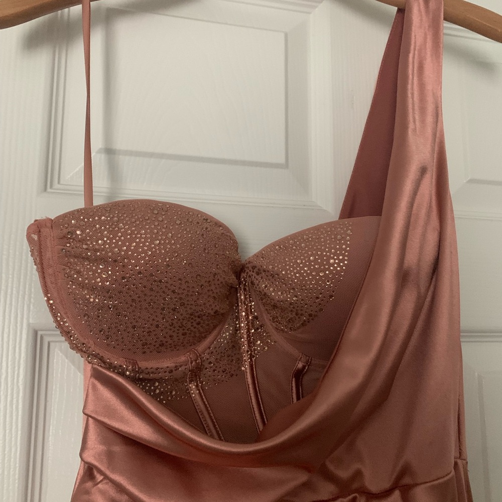 Rose gold prom dress